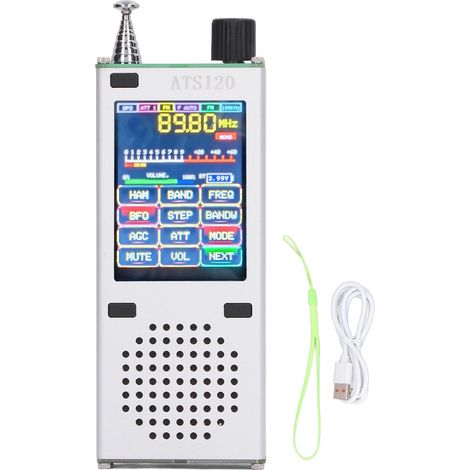 Récepteur pleine bande fréquence Radio mondiale, écran tactile TFT 2,4 pouces, Bluetooth sans fil SSB FM 64-108MHz RDS AM LSB USB (1/5)