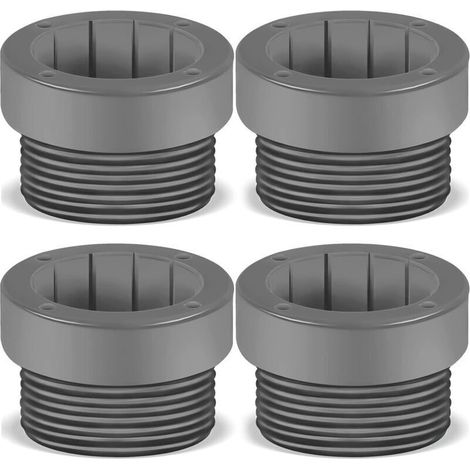 Lot de 4 adaptateurs filetés pour stabilisateur de parasol de piscine, manchons de fixation pour poteau, inserts stabilisateurs pour terrasse extérieure 4,4 cm (1/4)
