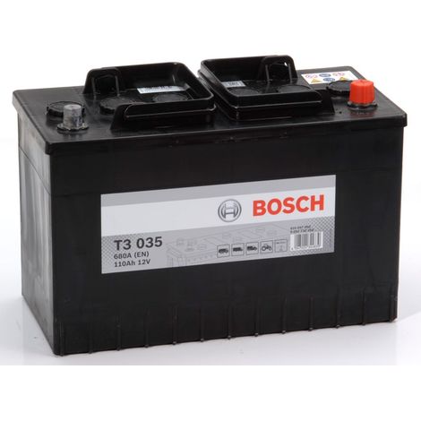 Bosch – Batterie poids lourd 12V 110 Ah 680 A – Réserve de puissance exceptionnelle – Pour véhicules utilitaires T5/T4/T3 – Dimensions 175x350x239mm
