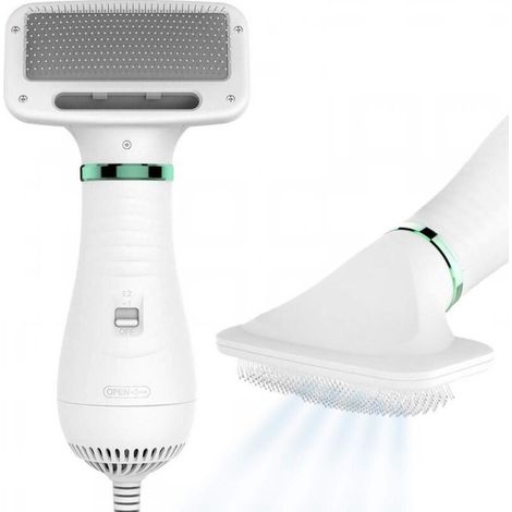Sèchoir pour Chien et Chats 2 en 1 Séchoir Pulseur Portable et Silencieux avec Brosse à Lisser Température Ajustable pour Chiens et Chats Petits et Moyens (1/5)