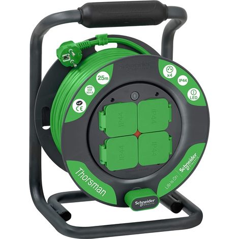Carrete de cable eléctrico de obra L.25m H05VV-F 3G1.5 SCHNEIDER ELECTRIC