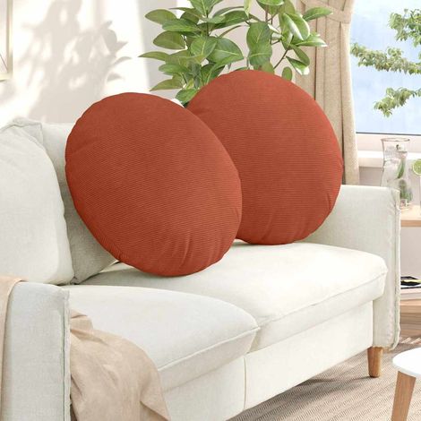 Sitzkissen 2 pcs Rot-Orange Ø60 x 21 cm Cordstoff