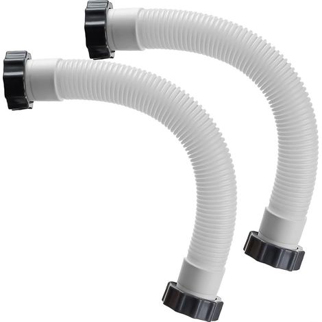 Pool Sand Filter Pump Hose, Interconnect Hose with Nuts for Intex, 16" Filter Pump Brine System and Sand Filter for Swimming Pool, 2 Pack (1/5)