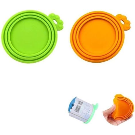 Couvercle en silicone réutilisable étanche pour aliments en conserve, lot de 2 pièces (1/4)