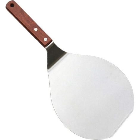 Pelle à Pizza ronde en acier inoxydable pelle à nourriture manche en bois pelle à gateau outils de cuisson (1/5)