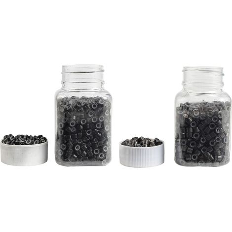1000 perles en silicone micro-liaison pour extensions de cheveux humains à pointes en I, 5 x 3 x 3 mm (1/5)