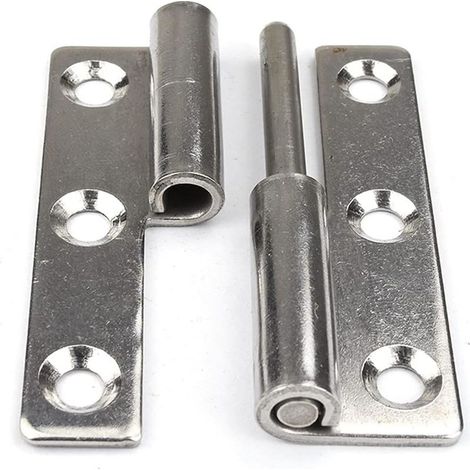 4 Pack Heavy Duty 304 Stainless Steel Detachable Door Hinges for 3" Interior and Exterior Doors (1/5)