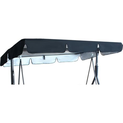 Replacement Roof Universal 3 Seat Swing Replacement Cover Awning (Only Canopy Cover) 19512515cm Black (1/5)