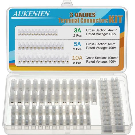 Barrette de Connexion Électrique Kit 3 Valeurs 6 Pièces 3A 5A 10A Blocs de Jonction Electrique 3 5 10 A Connection Électrique Terminal (1/5)