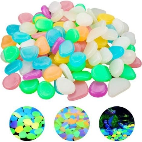 Galets décoratifs lumineux - 100 Pcs - Fluorescent - 1,8 à 3 cm (1/4)