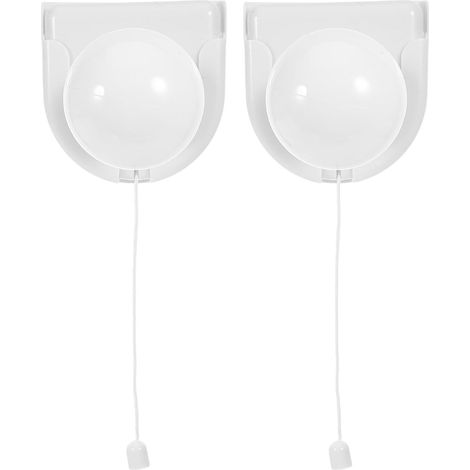 Lot de 2 ampoules LED à piles, veilleuse adhésive sans fil, fixation murale, avec chaînette, pour chambre à coucher (1/5)