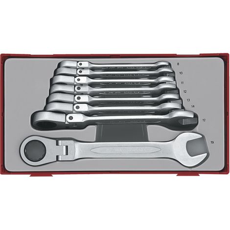 Jeu de cles mixtes- flex à racagnac TT1 tray 8-19mm 8 pièces Teng Tools TT6508RF (1/2)