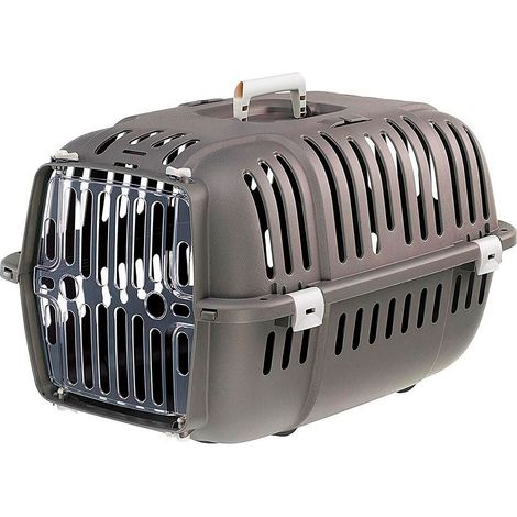 Ferplast JET 20 Cage de transport Ferplast JET 20 pour chats et petits chiens en plastique anti-rayures avec porte transparente antichoc. Variante 20 - Misure: 37 x 57 x h 33 cm - Gris