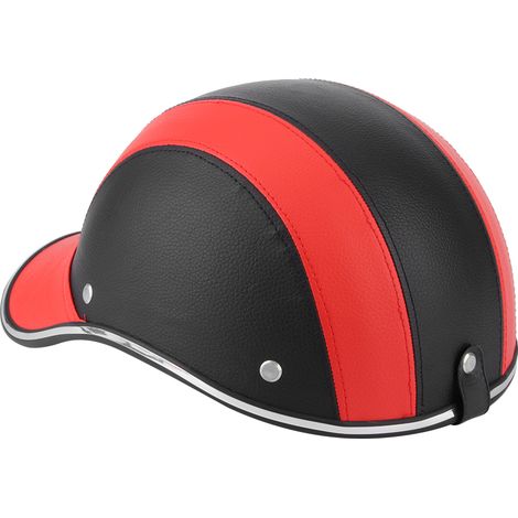 Casque de moto demi-visage universel et léger, casquette de sécurité pour vélo (rouge A0322, taille unique) (1/5)
