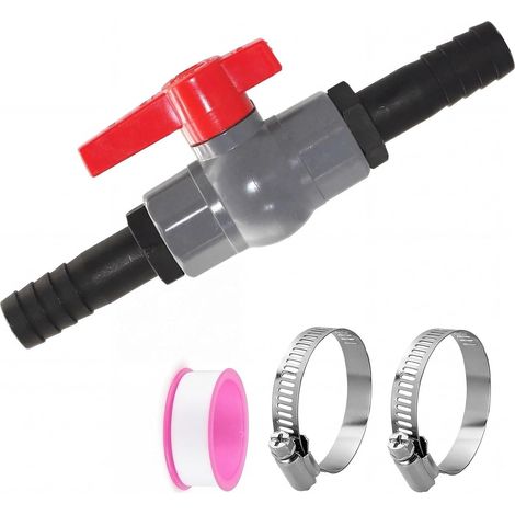 Robinet à Bille en PVC avec Raccord de Tuyau 1 1/4" (40mm) et 2 Douilles de 32mm pour Piscine et Bassin (1/5)