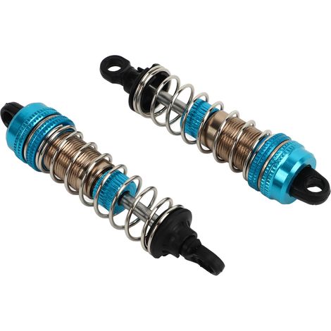 Lot de 2 amortisseurs hydrauliques 76 mm en alliage d'aluminium pour voitures RC SCY 16101, 16102, 16103 et 16201 (échelle 1/16), couleur bleue. (1/5)