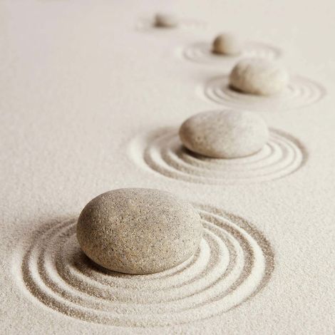 Tableau zen pour chambre adulte | Tableau gris avec galets idéal salle de bain | Tableau sur toile été moderne pour couloir 0,5 x 0,5 m (1/2)