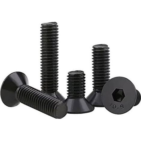 10 vis à tête hexagonale fraisée M8 noires, boulons Allen, acier au (1/5)