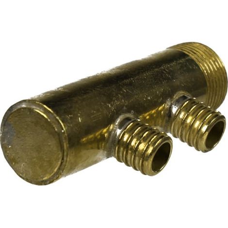 Collecteur 3/4" (20/27) Mâle-Bouchonné 2 piquages à glissement pour tube PER diamètre 16 compris 2 bagues de 16 (1/5)