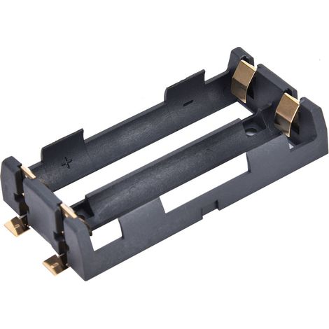 Boîtier de rangement pour 2 piles 18650 SMD, support de batterie avec couvercle, étui DIY pour alimentation de charge, 2 pièces, noir. (1/5)