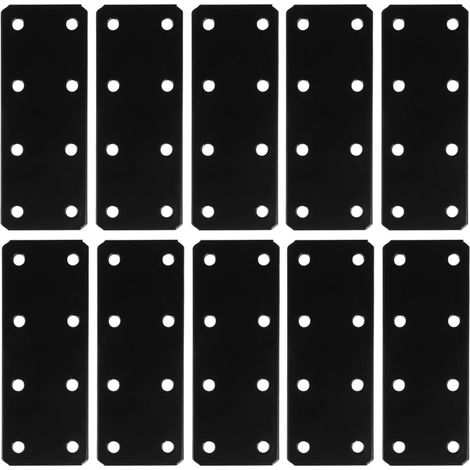 Équerres plates en métal noir 38 x 100 mm lot de 12 équerre (1/5)