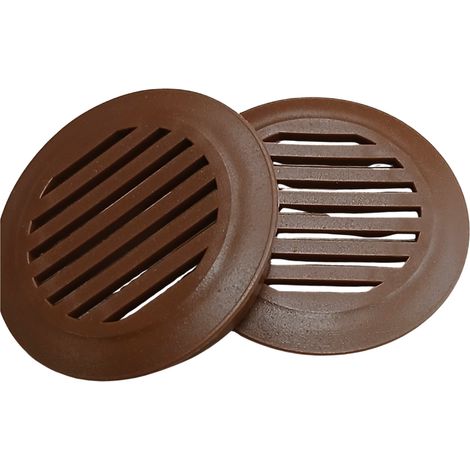 Lüftungsgitter für Möbelschränke, Durchmesser 50 mm, dunkelbraun, 10 Stück (1/5)