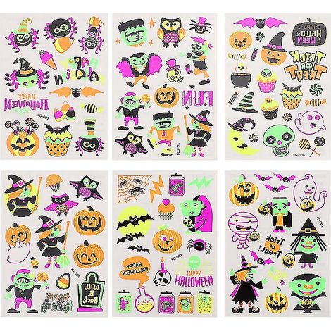6 Stück Geisteraufkleber für Kinder zur Halloween-Dekoration