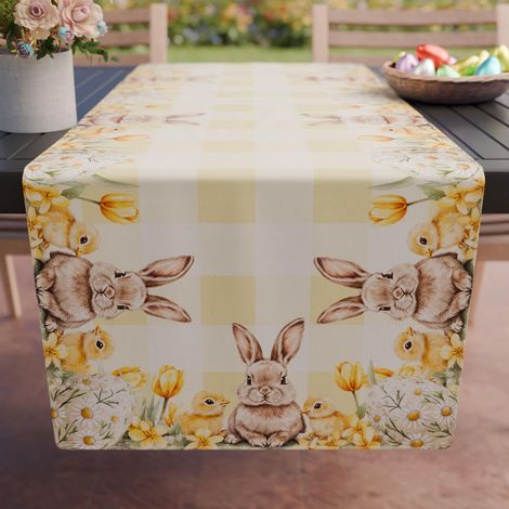 Accessoires Textiles de Cuisine, Chemin de Table élégant de Pâques, 40 x 140 cm, en Microfibre, Nappe de Table à Impression numérique, 26 x 30 cm (1/3)