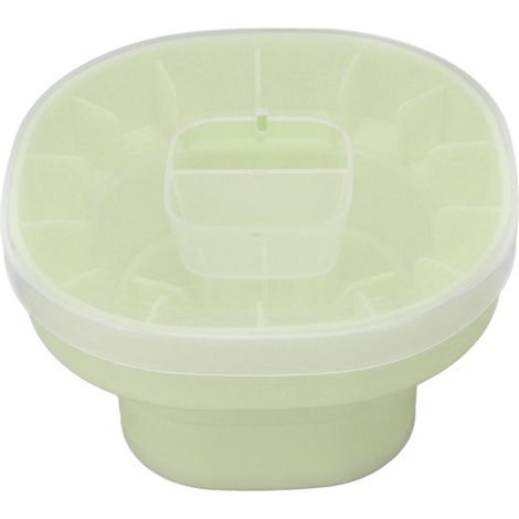 Seau à glace pliable en silicone souple, peu encombrant et portable, idéal pour les fêtes et les pique-niques (vert). (1/5)