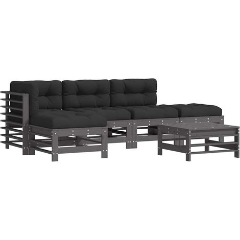 Maison Exclusive - Juego de muebles de jardín 6 pzas y cojines ma (1/5)