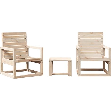 Maison Exclusive - 3-tlg. Garten-Lounge-Set Massivholz Kiefer (1/5)