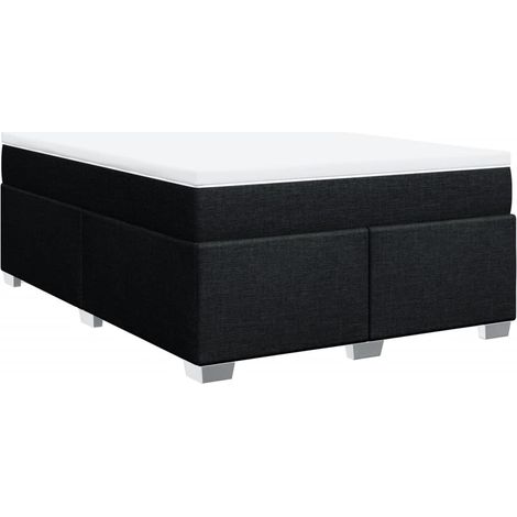 Maison Exclusive - Boxspringbett mit Matratze Schwarz 160x200 cm