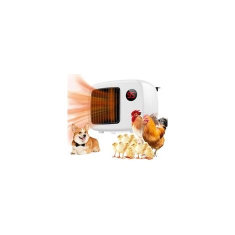 Chauffage pour niche pour chien de conception unique 600 W/300 W avec thermostat extérieur, isolation hivernale, câble résistant aux morsures, chauffage extérieur sûr sans brûler votre animal (1/5)