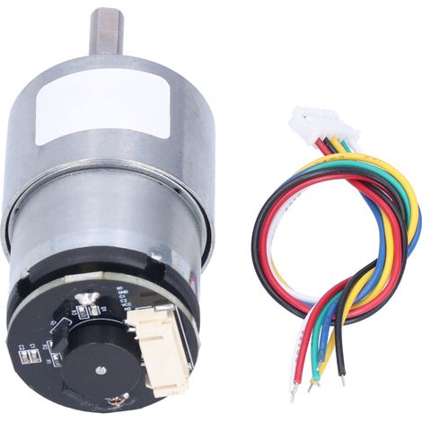 Moteur miniature à engrenages CC JGB37-520 avec encodeur, 12 V CC, 1000 tr/min (1/5)