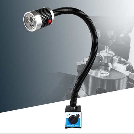 Lampe de travail LED 9W pour machines-outils avec interrupteur universel et base magnétique, lampe d'atelier pour établi. (1/5)