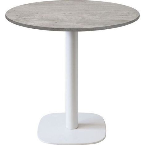 Table ronde Ø 70 cm - modèle Round pied blanc béton naturel