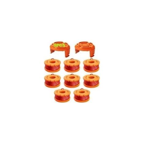 10 Pcs Fil Coupe Bordure Compatible avec Coupe Bordure WORX.Ø 1.65mm & 3m Bobine Fil Coupe Bordure.Ligne de Bobine de Coupe de Remplacement et Capuchon de Protection(8 Fil Coupe Bordure.2 Couvercle) (1/4)