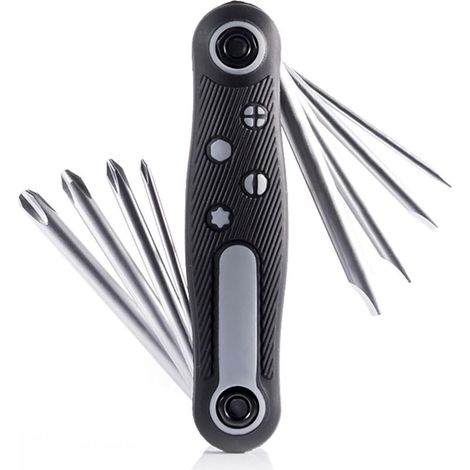 Tournevis Multifonction 8 En 1, Tournevis Multifonction Acier CRV Chrome Vanadium Professionnel À Triple Axe Embouts Précision (1/5)