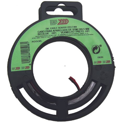 5m cable audio 2x0,50mm²  rojo/negro