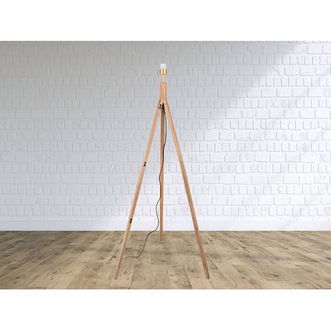 Dreibein Holz Stehlampenfuß Gestell TAL ohne Schirm, Höhe 142cm