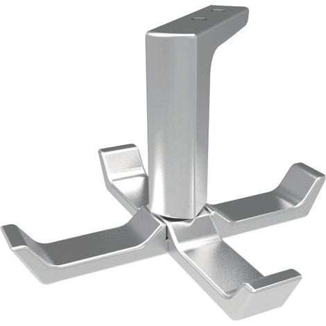Decken-Mantelhaken 0201 vierfach Ausladung 83 mm Aluminium silberfarbig eloxiert Höhe 55 mm (1/4)