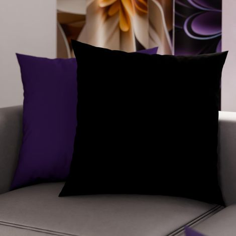 Lot de 2 Taies d'oreiller de Lit 30x30 cm, Housses de Coussin Unies Double Face Noir et Violet, Taie Oreiller 100% Microfibre (1/3)