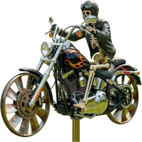 Piquets décoratifs en forme de moto utilisés pour la décoration extérieure des pelouses de cour