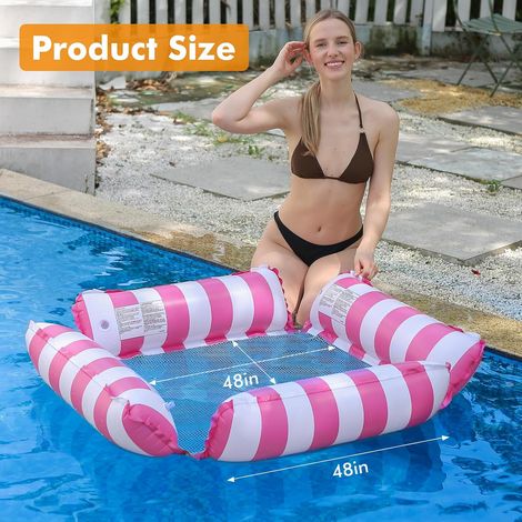 Hamac Gonflable Piscine 4 en 1(120 cm), Bouée Piscine Adulte avec Filet, Fauteuil Flottant et Matelas Piscine Gonflable, Chaise Longue Flottante pour Adultes et Enfants, Plage, Piscine, Vacances (1/5)