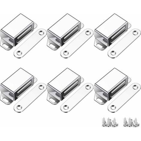 Loquets Magnétiques Porte Placard 6 Pièces Acier Inoxydable 304 pour Cuisine Meubles (1/4)