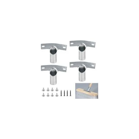 Lot de 4 supports de manche en métal pour manche à balai 23 mm avec 12 vis Support de manche à balai en métal Support de manche en métal pour manches à balai Support de manche pour manches d'outils à (1/5)