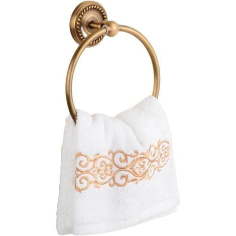 Salle de Bain Crochets de Support de Tour en Laiton Anneau de Serviette Porte-Papier hygiénique Porte-Brosse à Dents Porte-Brosse, Anneau de Serviette