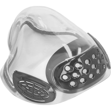 Masque respiratoire anti-buée en polycarbonate transparent avec filtre anti-éclaboussures et visière de protection respiratoire pour enseignants et adultes (gris) (1/5)