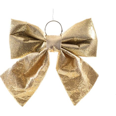 Fiocco decorativo da appendere imbottito, color Oro, ideale come dietro porta -34 x 34 cm