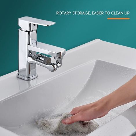 Rallonge de robinet universelle rotative à 1080 °, bras robotique rotatif à grand angle, robinet universel à filtre anti-éclaboussures, robinet avec 2 modes de sortie d'eau (double mode)--TRIMEC (1/4)